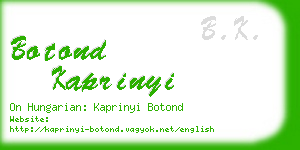 botond kaprinyi business card